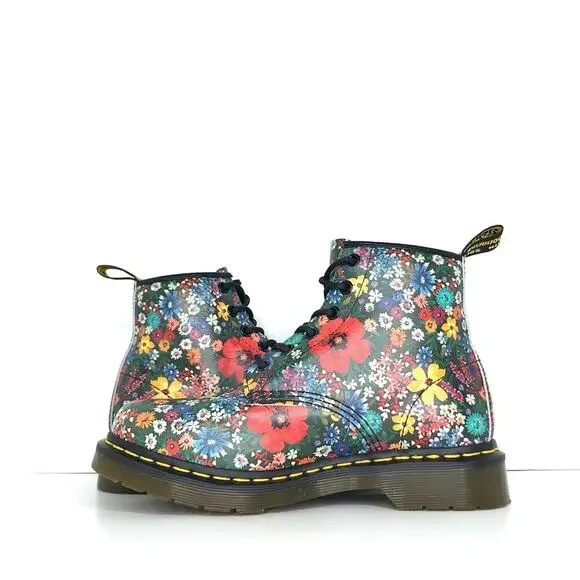 Dr Martens 101 Wanderlust Floral Leather Lace Up Ankle Boots Women’s 7 Shoes - Picture 6 of 13